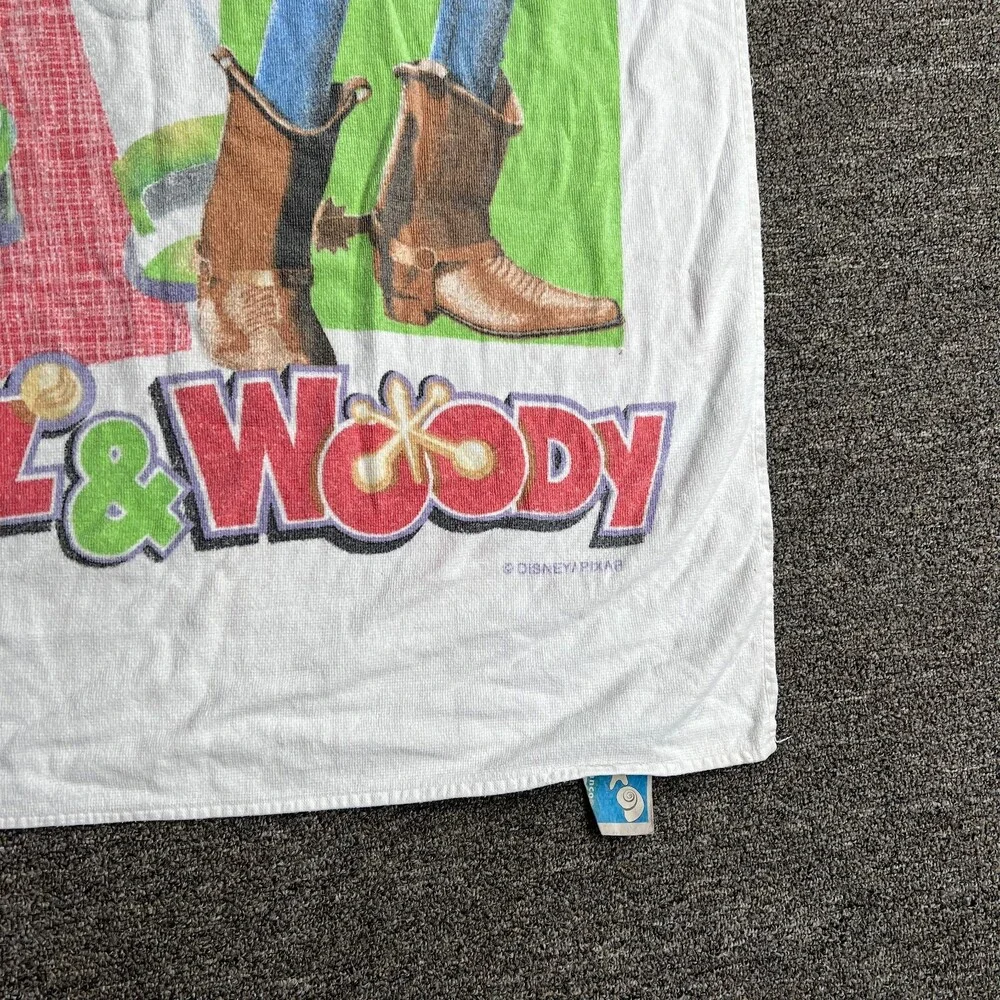 Vintage Disney Pixar Toy Story Beach Towel White Cartoon Anime AOP Buzz Tapestry